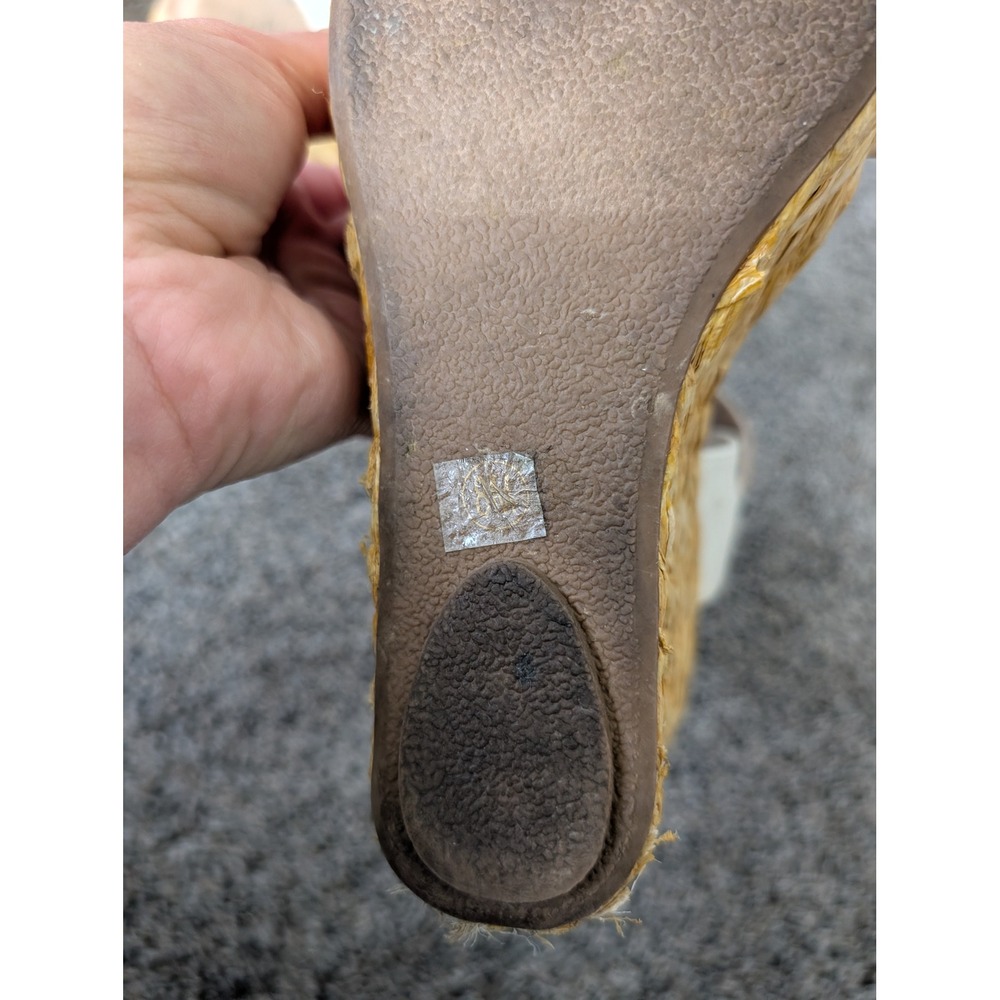 Altar'd State Elizabeth White Raffia Wedge Espadrille Sandals Mens 8M - Picture 2 of 7